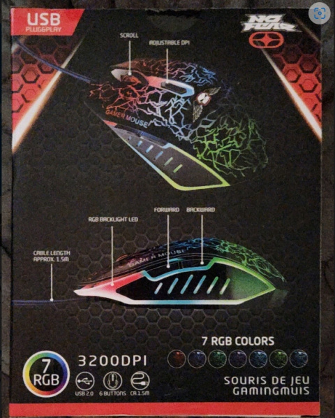 Mysz gamingowa RGB podświetlenie LED 3200 DPI