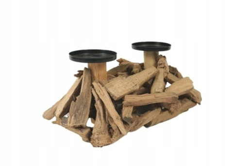 ŚWIECZNIK DREWNIANY NATURA podstawka pod świece